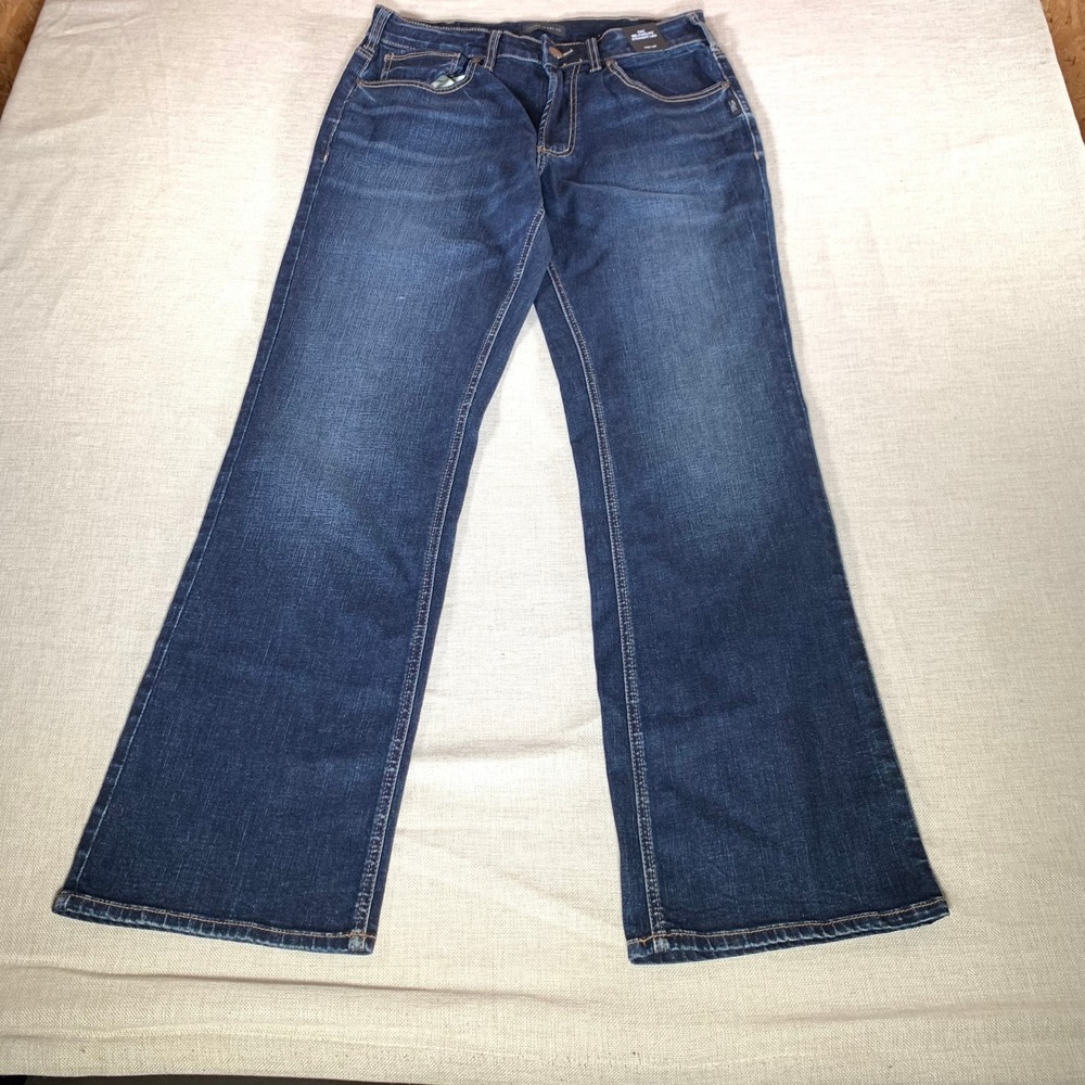 New Silver Jeans Co Zac Relaxed Fit Straight Leg Dark Wash Denim Jeans W32 L32 - Picture 2 of 14